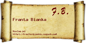 Franta Bianka névjegykártya